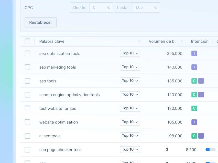 Buscador de palabras clave