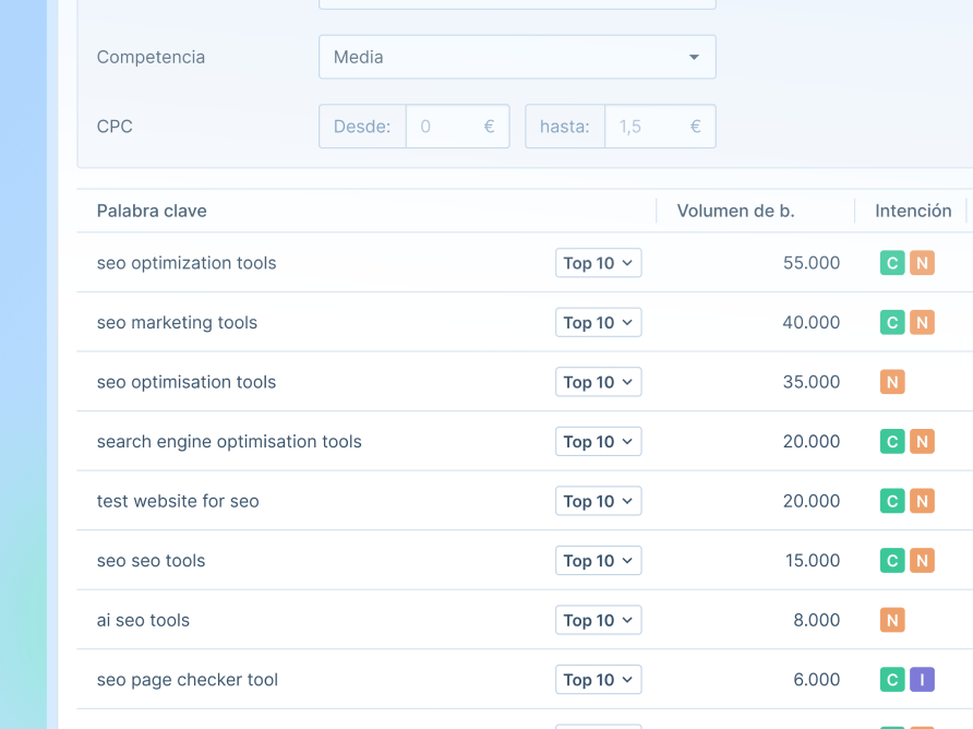 Buscador de palabras clave
