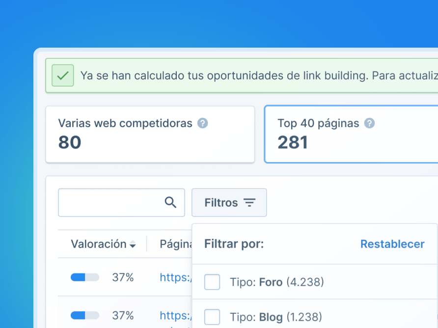 Consigue backlinks de calidad