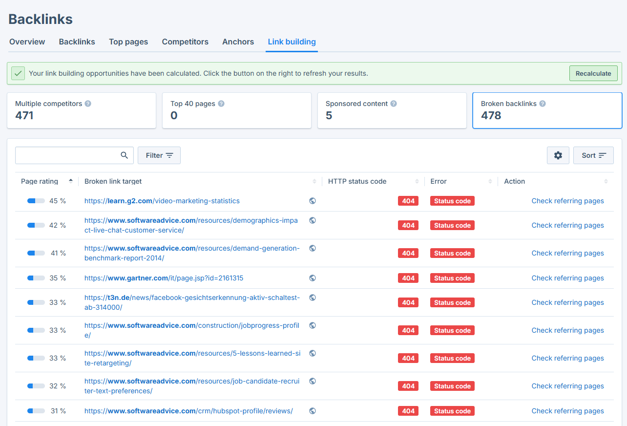 link building ideas provided by Seobility