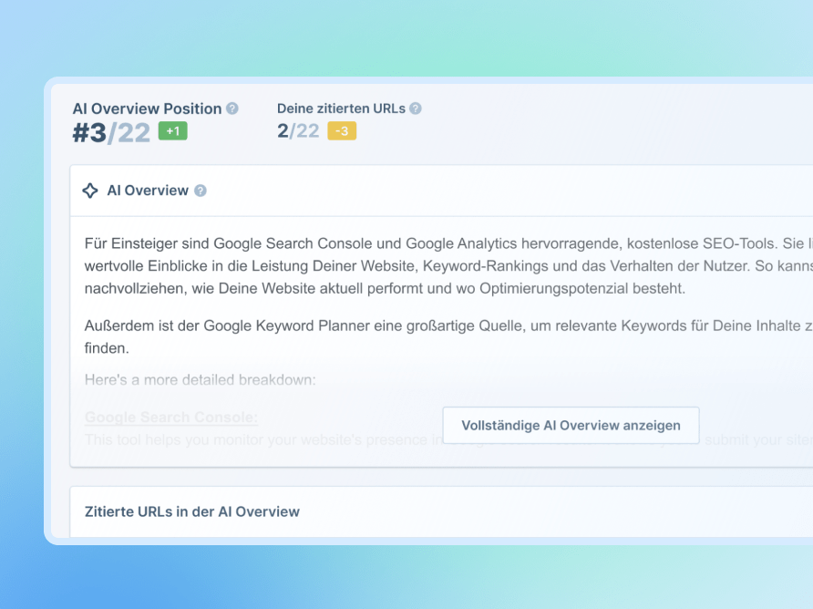 AI Overview Tracking in Seobility