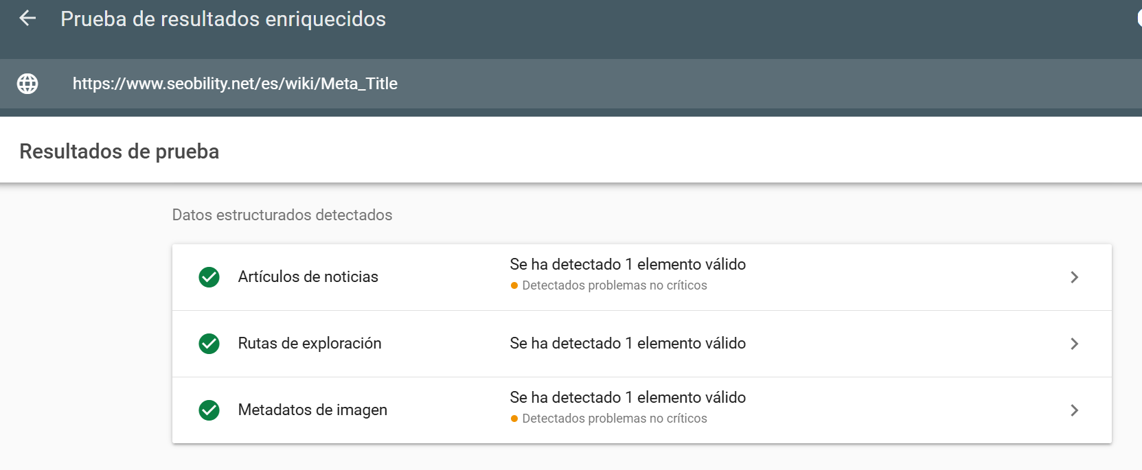 Herramienta de resultados enriquecidos de Google