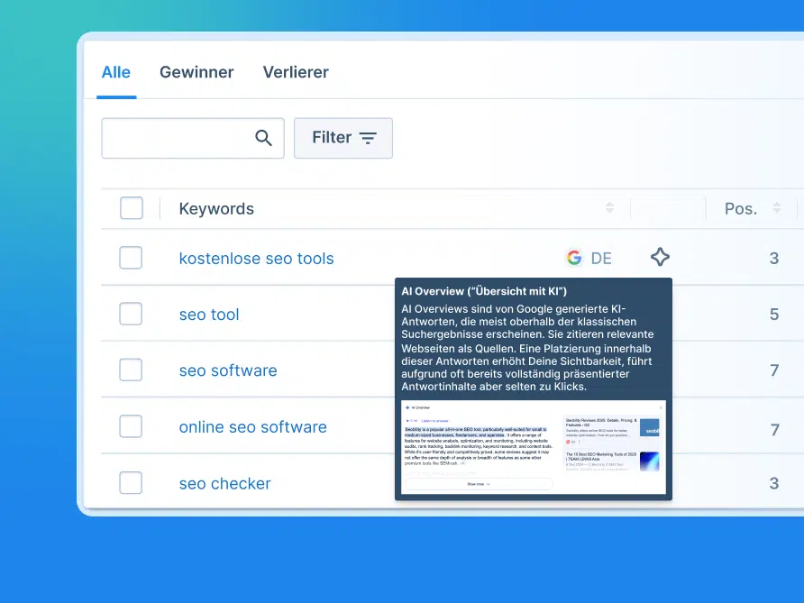 AI Overview Indikator in Seobility