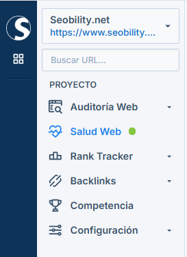 Sección Salud Web en la navegación principal