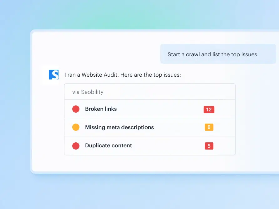 run a website audit